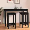 Image de Chaises De Bar Lot De 2 Noir 40x40x78 Cm Bois De Pin Solide Vidaxl