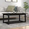Image de Table Basse Noir 110x55x45 Cm Bois Massif De Pin Vidaxl