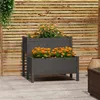 Image de Jardinière Gris 84,5x84x75 Cm Bois Massif De Pin Vidaxl