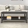 Image de Table Basse Gris 110x55x45 Cm Bois Massif De Pin Vidaxl