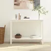 Image de Table Console Blanc 110x40x80 Cm Bois Massif De Pin Vidaxl
