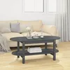 Image de Table Basse Gris 110x55x45 Cm Bois Massif De Pin Vidaxl