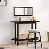 Image de Table Console Noir 110x40x80 Cm Bois Massif De Pin Vidaxl