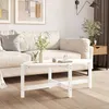 Image de Table Basse Blanc 118x63x45 Cm Bois Massif De Pin Vidaxl