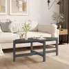 Image de Table Basse Gris 118x63x45 Cm Bois Massif De Pin Vidaxl