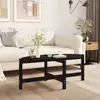 Image de Table Basse Noir 118x63x45 Cm Bois Massif De Pin Vidaxl