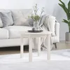 Image de Table Basse Blanc Ø 55x45 Cm Bois Massif De Pin Vidaxl