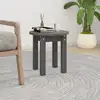 Image de Table Basse Gris Ø 35x35 Cm Bois Massif De Pin Vidaxl