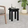Image de Table Basse Noir Ø 35x35 Cm Bois Massif De Pin Vidaxl