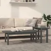 Image de Ensemble De Tables Basses 2 Pcs Gris Bois Massif De Pin Vidaxl