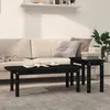 Image de Ensemble De Tables Basses 2 Pcs Noir Bois Massif De Pin Vidaxl