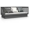Image de Lit De Jour Sans Matelas Gris 75x190 Cm Bois De Pin Massif Vidaxl