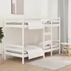 Image de Lit Superposé Sans Matelas Blanc 90x200 Cm Bois De Pin Massif Vidaxl