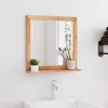 Image de 350358 vidaXL Miroir mural 55x55 cm Bois massif de noyer
