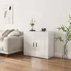 Image de Buffet Blanc Brillant 80x33x70 Cm Bois D'ingénierie Vidaxl