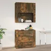 Image de Armoire Murale Chêne Fumé 80x33x80 Cm Bois D'ingénierie Vidaxl