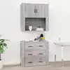 Image de Armoire Murale Sonoma Gris 80x33x80 Cm Bois D'ingénierie Vidaxl