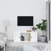 Image de 816802 vidaXL Meuble TV Blanc brillant 100x35x40 cm Bois dingénierie