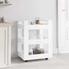 Image de 816816 vidaXL Chariot de cuisine Blanc 60x45x80 cm Bois dingénierie