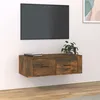 Image de Armoire Tv Suspendue Chêne Fumé 80x36x25 Cm Bois D'ingénierie Vidaxl