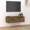 Image de 816837 vidaXL Armoire TV suspendue Chêne fumé 80x36x25 cm Bois dingénierie