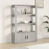 Image de Buffet Gris Béton 80x30x119,5 Cm Bois D'ingénierie Vidaxl