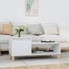 Image de Table Basse Blanc Brillant 100x50x45 Cm Bois D'ingénierie Vidaxl