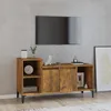 Image de Meuble Tv Chêne Fumé 100x35x55 Cm Bois D'ingénierie Vidaxl