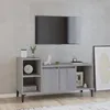 Image de Meuble Tv Sonoma Gris 100x35x55 Cm Bois D'ingénierie Vidaxl