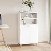 Image de Buffet Haut Blanc 60x36x110 Cm Bois D'ingénierie Vidaxl