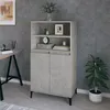 Image de Buffet Haut Gris Béton 60x36x110 Cm Bois D'ingénierie Vidaxl