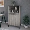 Image de 821234 vidaXL Buffet haut Sonoma gris 60x36x110 cm Bois dingénierie