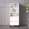 Image de Buffet Haut Blanc 40x36x110 Cm Bois D'ingénierie Vidaxl