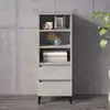 Image de Buffet Haut Gris Béton 40x36x110 Cm Bois D'ingénierie Vidaxl