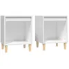 Image de Tables De Chevet 2 Pcs Blanc 40x35x50 Cm Vidaxl