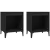 Image de Tables De Chevet 2 Pcs Noir 40x35x50 Cm Vidaxl