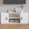 Image de vidaXL Meuble TV Blanc 100x35x40 cm Bois dingénierie 823091