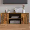 Image de Meuble Tv Chêne Fumé 100x35x40 Cm Bois D'ingénierie Vidaxl