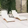 Image de Chaises Longues Lot De 2 Avec Coussins Bois Massif De Teck Vidaxl