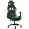 Image de Chaise De Jeu Avec Repose-pied Noir Et Vert Similicuir Vidaxl