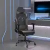 Image de Chaise De Jeu Avec Repose-pied Noir Et Gris Similicuir Vidaxl