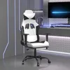 Image de vidaXL Chaise de Jeu avec Repose-pied Pivotante Chaise dOrdinateur Fauteuil Siège de Bureau Ergonomique Intérieur Blanc et 3143663