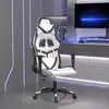 Image de Chaise De Jeu Blanc Et Noir Similicuir Vidaxl