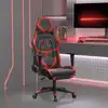 Image de Chaise De Jeu Avec Repose-pied Noir Et Rouge Similicuir Vidaxl