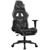 Image de Chaise De Jeu Avec Repose-pied Noir Et Gris Similicuir Vidaxl