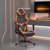 Image de Chaise De Jeu Avec Repose-pied Noir Et Orange Similicuir Vidaxl