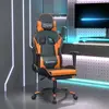 Image de Chaise De Jeu Avec Repose-pied Noir Et Orange Similicuir Vidaxl