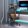 Image de Chaise De Jeu Avec Repose-pied Noir Et Orange Tissu Vidaxl