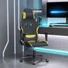Image de Chaise De Jeu Noir Et Vert Clair Tissu Vidaxl