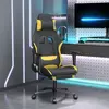Image de Chaise De Jeu Avec Repose-pied Noir Et Jaune Tissu Vidaxl